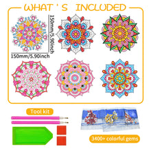 Load image into Gallery viewer, 6 PCS Mosaic Diamond Art Stickers Mandala Diamond Painting Stickers for Kid Gift