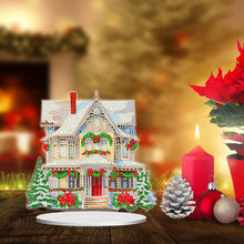 Load image into Gallery viewer, Christmas Snow Room Round Desktop Diamond Art Kits for Home Office Desktop Decor