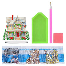 Load image into Gallery viewer, Christmas Snow Room Round Desktop Diamond Art Kits for Home Office Desktop Decor