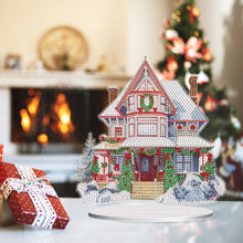 Load image into Gallery viewer, Christmas Snow Room Round Desktop Diamond Art Kits for Home Office Desktop Decor