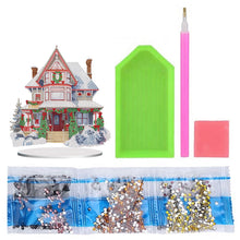Load image into Gallery viewer, Christmas Snow Room Round Desktop Diamond Art Kits for Home Office Desktop Decor