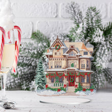 Load image into Gallery viewer, Christmas Snow Room Round Desktop Diamond Art Kits for Home Office Desktop Decor