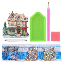 Load image into Gallery viewer, Christmas Snow Room Round Desktop Diamond Art Kits for Home Office Desktop Decor