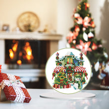 Load image into Gallery viewer, Christmas Snow Room Round Desktop Diamond Art Kits for Home Office Desktop Decor