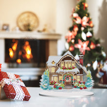 Load image into Gallery viewer, Christmas Snow Room Round Desktop Diamond Art Kits for Home Office Desktop Decor