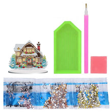 Load image into Gallery viewer, Christmas Snow Room Round Desktop Diamond Art Kits for Home Office Desktop Decor
