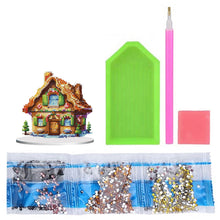 Load image into Gallery viewer, Christmas Snow Room Round Desktop Diamond Art Kits for Home Office Desktop Decor