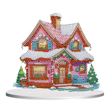 Load image into Gallery viewer, Christmas Snow Room Round Desktop Diamond Art Kits for Home Office Desktop Decor