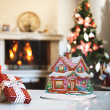 Load image into Gallery viewer, Christmas Snow Room Round Desktop Diamond Art Kits for Home Office Desktop Decor