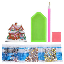 Load image into Gallery viewer, Christmas Snow Room Round Desktop Diamond Art Kits for Home Office Desktop Decor