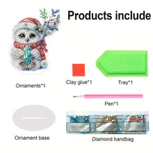 Load image into Gallery viewer, White Owl 5D DIY Diamond Painting Desktop Ornaments Kit for Office Desktop Decor