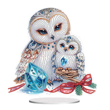 Load image into Gallery viewer, White Owl 5D DIY Diamond Painting Desktop Ornaments Kit for Office Desktop Decor
