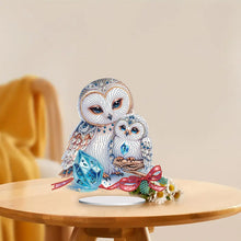 Load image into Gallery viewer, White Owl 5D DIY Diamond Painting Desktop Ornaments Kit for Office Desktop Decor