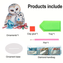 Load image into Gallery viewer, White Owl 5D DIY Diamond Painting Desktop Ornaments Kit for Office Desktop Decor