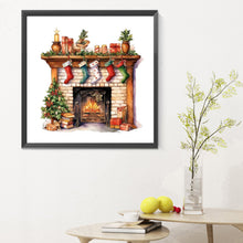 Load image into Gallery viewer, Diamond Painting - Full Round - Christmas fireplace (30*30CM)