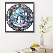 Load image into Gallery viewer, Diamond Painting - Full Round - Snowman glass painting (30*30CM)