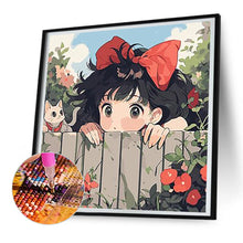 Load image into Gallery viewer, Diamond Painting - Full Round - The little witch outside the fence (30*30CM)