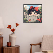 Load image into Gallery viewer, Diamond Painting - Full Round - The little witch outside the fence (30*30CM)