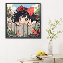 Load image into Gallery viewer, Diamond Painting - Full Round - The little witch outside the fence (30*30CM)