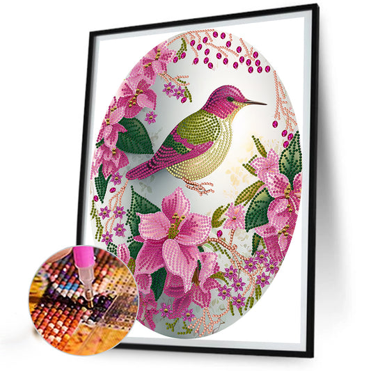 Diamond Painting - Partial Special Shaped - Easter egg hummingbird (30*40CM)