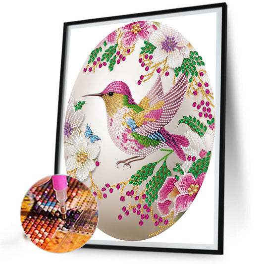 Diamond Painting - Partial Special Shaped - Easter egg hummingbird (30*40CM)