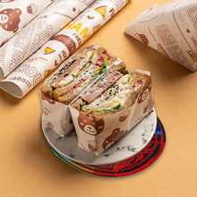 Load image into Gallery viewer, 4 PCS Wooden Diamond Painted Placemats Round Placemat with Holder (Wolf)