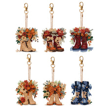 Load image into Gallery viewer, 6 PCS Flower Boots Double Sided Diamond Painting Keychain for Beginners Adults