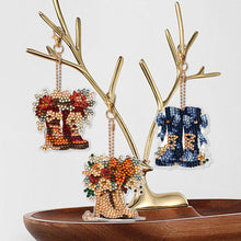 Load image into Gallery viewer, 6 PCS Flower Boots Double Sided Diamond Painting Keychain for Beginners Adults