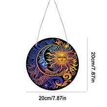 Load image into Gallery viewer, Sun Moon Single-Sided Diamond Painting Hanging Pendant for Window Decor 20x20cm