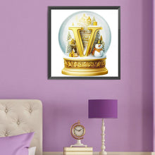 Load image into Gallery viewer, Diamond Painting - Full Round - crystal ball letter v (50*50CM)