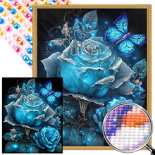 Load image into Gallery viewer, AB Diamond Painting - Full Round - blue fantasy rose (40*50CM)