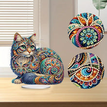 Load image into Gallery viewer, Diamond Painting Desktop Decoration for Office Desktop Decor (Gorgeous Cat)