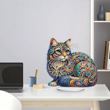 Load image into Gallery viewer, Diamond Painting Desktop Decoration for Office Desktop Decor (Gorgeous Cat)