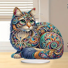 Load image into Gallery viewer, Diamond Painting Desktop Decoration for Office Desktop Decor (Gorgeous Cat)