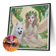 Load image into Gallery viewer, Diamond Painting - Partial Special Shaped - Little Angel and Wolf Cub (30*30CM)