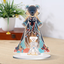 Load image into Gallery viewer, Bear Girl Table Top Diamond Painting Ornament Kits for Home Office Desktop Decor