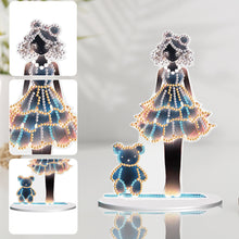 Load image into Gallery viewer, Bear Girl Table Top Diamond Painting Ornament Kits for Home Office Desktop Decor