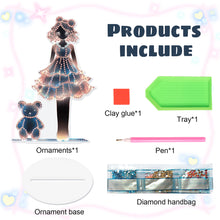 Load image into Gallery viewer, Bear Girl Table Top Diamond Painting Ornament Kits for Home Office Desktop Decor