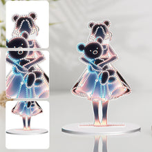 Load image into Gallery viewer, Bear Girl Table Top Diamond Painting Ornament Kits for Home Office Desktop Decor