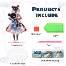 Load image into Gallery viewer, Bear Girl Table Top Diamond Painting Ornament Kits for Home Office Desktop Decor