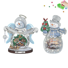 Load image into Gallery viewer, 2 PCS Christmas Snowman Special Shape Diamond Painting Sticker for Boy Girl Gift