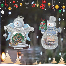 Load image into Gallery viewer, 2 PCS Christmas Snowman Special Shape Diamond Painting Sticker for Boy Girl Gift