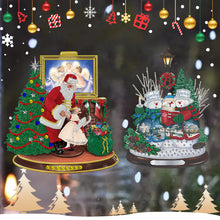 Load image into Gallery viewer, 2 PCS Santa Snowman Special Shape Diamond Painting Sticker for Boy Girl Gift