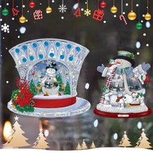 Load image into Gallery viewer, 2 PCS Christmas Snowman Special Shape Diamond Painting Sticker for Boy Girl Gift