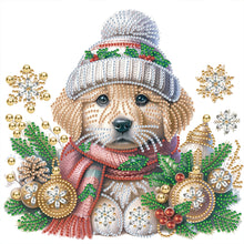 Load image into Gallery viewer, Diamond Painting - Partial Special Shaped - Christmas puppy (30*30CM)