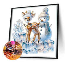 Load image into Gallery viewer, Diamond Painting - Partial Special Shaped - Christmas snowman (30*30CM)