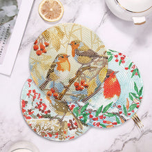 Load image into Gallery viewer, 4 PCS Acrylic Lovebird Diamond Painted Placemat Thermal Insulation Placemat