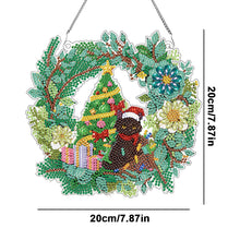 Load image into Gallery viewer, Christmas Special Shaped+Round Diamond Painting Art Wall Decor Wreath (Cat)