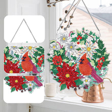 Load image into Gallery viewer, Christmas Special Shaped+Round Diamond Painting Art Wall Decor Wreath (Cardinal)