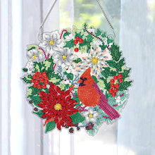 Load image into Gallery viewer, Christmas Special Shaped+Round Diamond Painting Art Wall Decor Wreath (Cardinal)